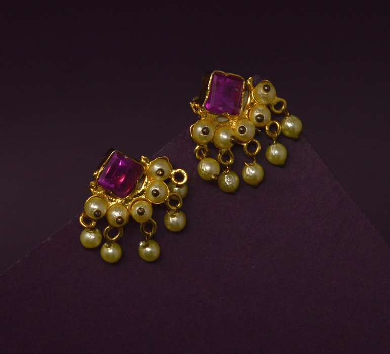 Elegant Gold Pearl Earrings